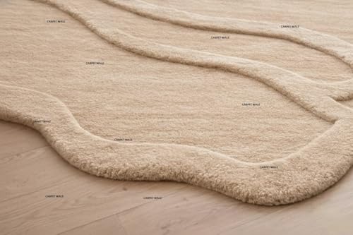 Image of Handmade Wool & Blend Carpet for Living Room Home Bedroom Hall Kitchen Office Anywhere Color Multi Hand Tufted Carpets (Multi I, 5 x 7 feet)