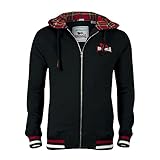 Black Lonsdale Homme Sweatshirt Hooded Zip Lancaster Sweat shirt, Noir, M EU