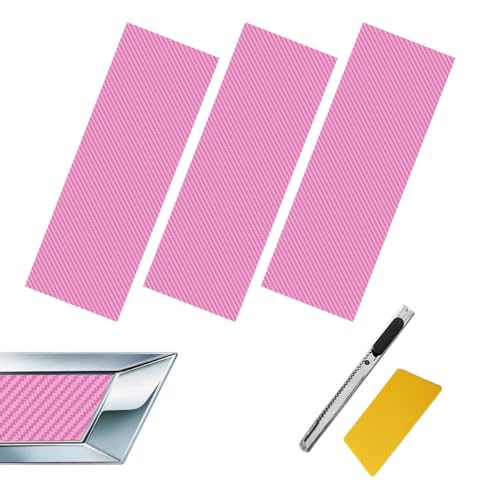 Image of Compatible with 11.8 inch x 4 inch 3PCS Chevy Bowtie Emblem Logo Stickers Cut DIY Decals, 3 Pcs Universal Logo Overlay Pink