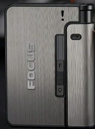 FOCUS 9-Pack Automatic Cigarette Box Without Disposable Lighter Cigarette Holder For Men