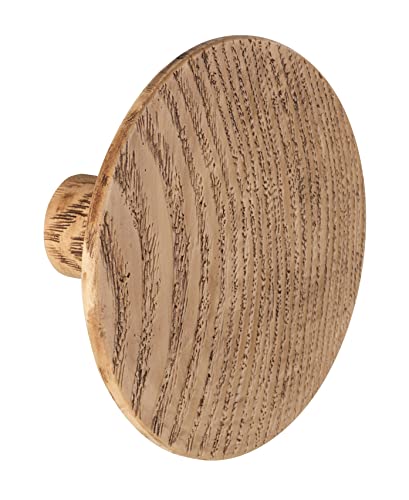 WENKO Patère Melle Décor chêne - Crochet à visser, Polyrésine, 8 x 4.5 x 8 cm, Marron