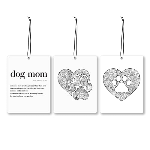 Mancheng-zi Dog Mom Gifts Car Air Freshener 3Pcs, Dog Lovers Owners Gifts for Women Air Freshener Hanging for Cars Closet Drawer or Books, Cute Pet Puppy Car Accessories Mirror Decor for Women