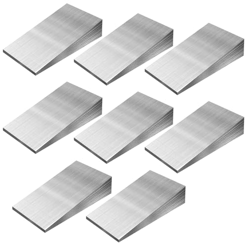 LOYORTY 8PCS 4.7x2.4x0.8 Inch Metal Wedge Shims Triangle Flange Wedge, Steel Flange Wedge, Slope Steel Wedges, Metal Welding Tools for Machine Tool Workshop Factory