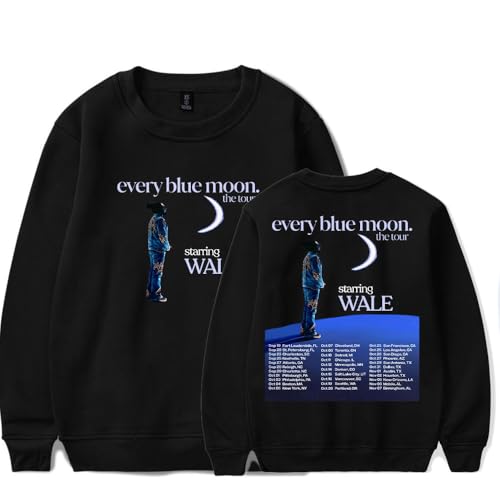 Wale Every Blue Moon Tour 2024 Crewneck Top Men Women Casual Vintage Long Sleeve Sweater