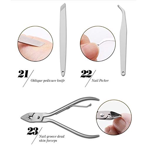 Zestaw do strzyżenia paznokci 23 szt./Zestaw do manicure Pedicure Zestaw klipsów do paznokci Zestaw do brwi do manicure do manicure Pedicure (kolor : niebieski)