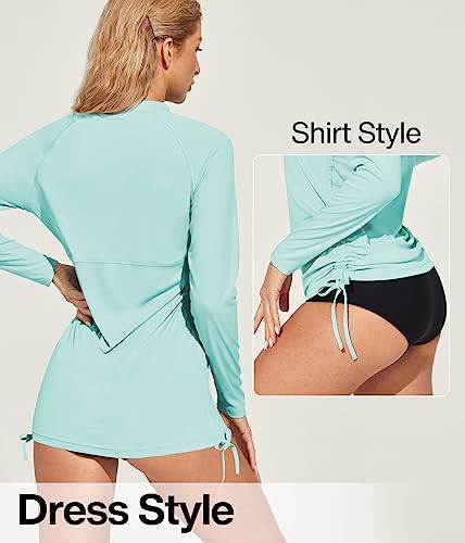 Image of Heathyoga Rash Guard for Women UPF 50+ UV Sun Protection Swim Shirt for Woman Long Sleeve Swimsuits Bathing Suit Tops