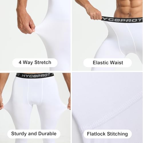 HYCOPROT Men's Compression Pants, Athletic Leggings Base Layer Cool Dry Workout Tights for Running Yoga Gym Basketball4
