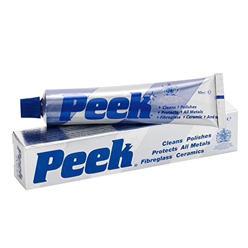 Tri-[Peek] [Peek] [Polish], Multipurpose [Metal] [Cleaner] and Protect All [Metal]s & Fibreglass, Aluminum, and Chrome, Silverware, Glass & Acrylics, 50ml Tube