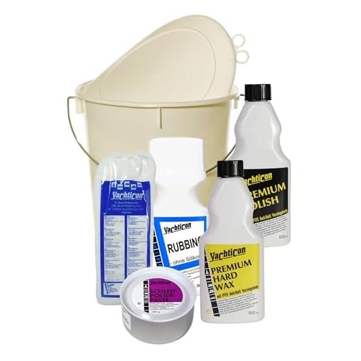 YACHTICON Boots-Politur Set Schleif und Polierpaste Rubbing Premium Politur mit PTFE- Premium Hart Wax mit PTFE-Antihaft Versiegelung