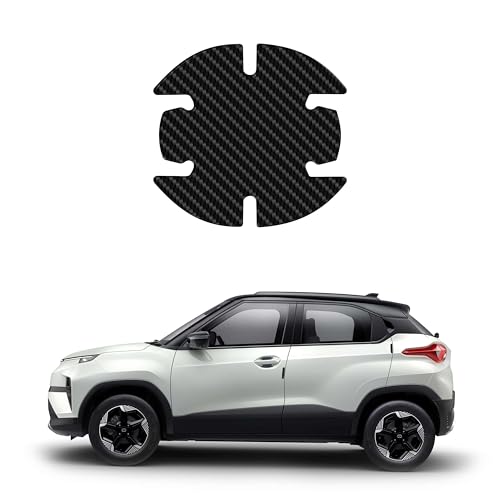 Image of Galio Carbon Finished Car Door Handle Protector Sticker PU Finger Guard Anti Scratch Paint Protection Film Handle Guard for All Cars Universal Fit Durable Car Door Shield (Pack of 4)