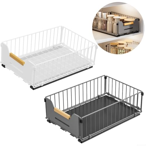 Cesta extraíble negra de 37.5x24.5cm para organizar tu armario de cocina con estilo 3