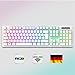 EMPIRE GAMING - Armor RF800 Wireless Wiederaufladbare Gaming Tastatur und Maus Set QWERTZ (DE-Layout) - Tastatur 2,4GHz RGB - Maus 4800 DPI mit Mauspad - PC PS4 PS5 Xbox One/Serie Mac - Weiß