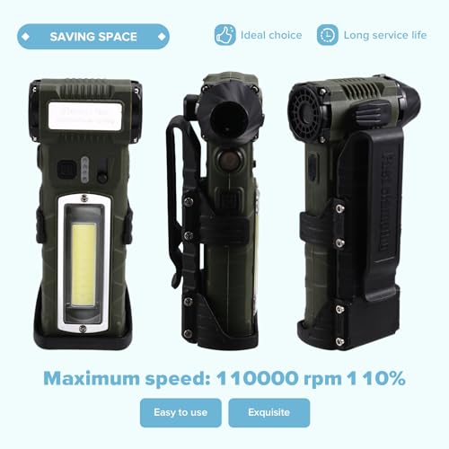 Ventilateur turbo à main compact avec vitesse réglable et LED