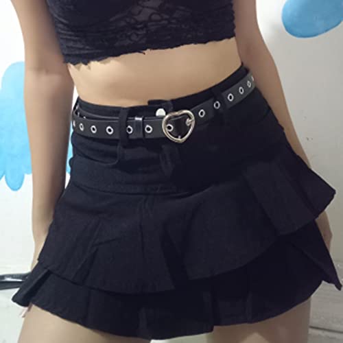 eYLun Grommet Leather Belt Punk Rock Studded Belt Goth Jeans Belt for Women Men2