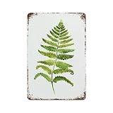 Antique Metal Tin Sign Fern Wall Metal Tin Sign Green Kitchen Decor Botanical Floral Decor Abstract