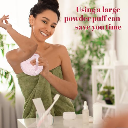 Sopro de pó extra macio, aplicador de pó corporal grande de 15 x 7,6 cm, puffs soltos de pó para mul