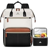 MATEIN Sac à Dos Repas Isotherme Déjeuner Femme, Set de 2 Ordinateur Portable 15,6 Pouces, Sac à Dos College et Travail avec Sac Repas Isotherme Amovible, pour École Voyage et Travail, Kaki Beige