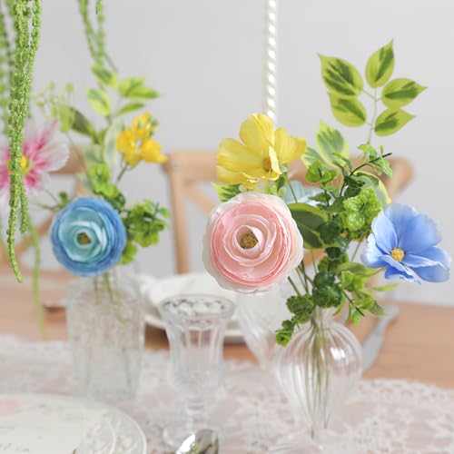 Serra Flora Artificial Flowers Combo Set Faux Flowers Bulk Flower Leaf with Stems for DIY Wedding Bouquets Centerpieces Baby Shower Party Home Decorations