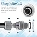 RLECS 2pcs American Standard NPT Hose Connector 1/2 inch Gray Liquid Tight Connector Non-Metallic Straight Electrical Conduit Connector PVC Flexible Conduit Fittings Household Outside Hose Tools