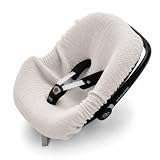 BABEES BEZUG Babyschale Sommer Sommerbezug Universal 100% Musselin Baumwolle Schonbezug Babyschalebezug (MUSSELIN_BEIGE)