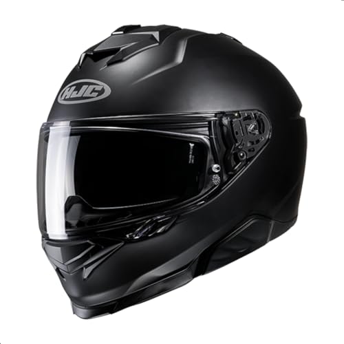 HJC i71 Solid Full Face Motorcycle Helmet with HJ-38 Pinlock Shield, DOT Approved (Semi Flat Black, Large)