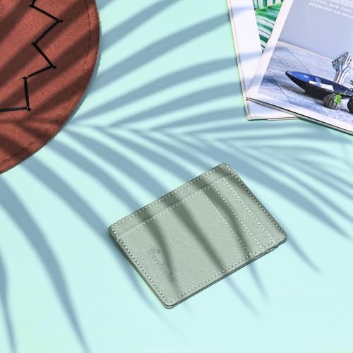Image of Travelambo Slim Wallet Front Pocket Minimalist Leather RFID Blocking Medium Size