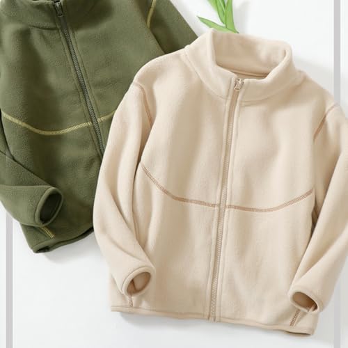 Girls Fleece Jacket Winter Warm Coat Solid Color Thicked Zipper Coats Windproof Long Sleeve Outerwear Tops Snowsuit3