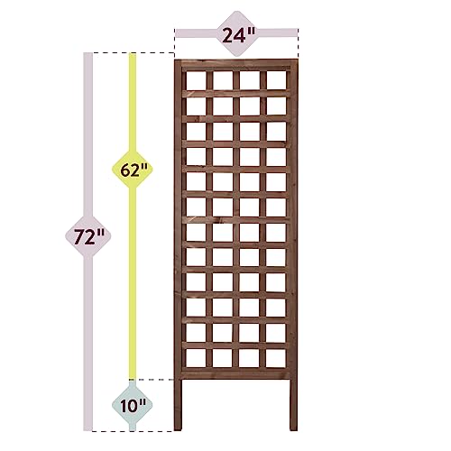 Outdoor Essentials Heirloom 72 in. Walnut-Tone Square Lattice Trellis