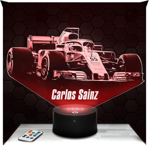 Lampephoto.fr - Lámpara 3D Fórmula 1 F1 - C. Sainz Luz Nocturna