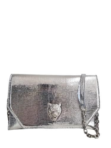 Handbag femme argenté et sa pochette lime aux finitions haut de gamme