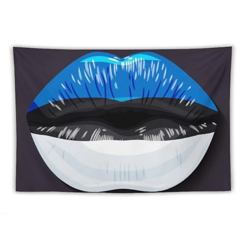 Tapisserie murale drapeau estonien XingFox déco lèvre 152x229 cm