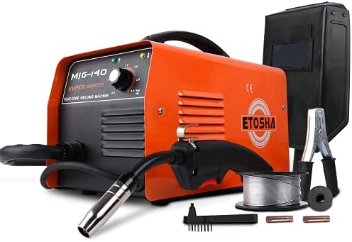 ETOSHA 140Amp MIG Welder, Flux Core Welder AC 110V Gasless Welding Machine with IGBT Inverter, Automatic Wire Feed Welders Portable Metal Welder No Gas 110 Voltage 140A Compact Welder with Welding Gun