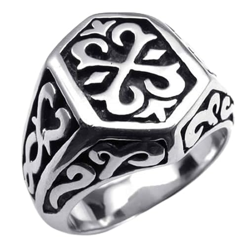 Bague homme acier inoxydable résistant anneau Thors hammer noir pour peau sensible