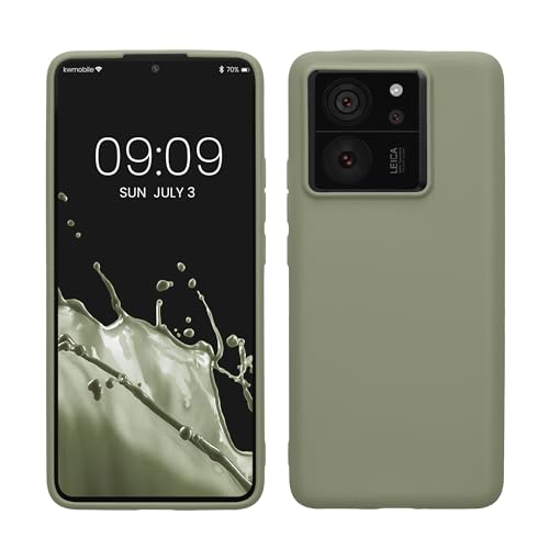 kwmobile Handyhülle für Xiaomi 13T / 13T Pro Hülle - TPU Case - Kabelloses Laden - Schutzhülle Cover in Graugrün