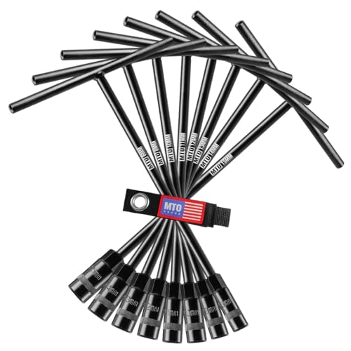 MTO T-Handle Metric Socket Wrench Set 6-Point (6 8 10 11 12 13 14 15mm) with Hanging Organizer Strap Cr-V Steel Lug Wrench Hex Socket for Motorcycle Car Bicycle Repair (8 Pack)