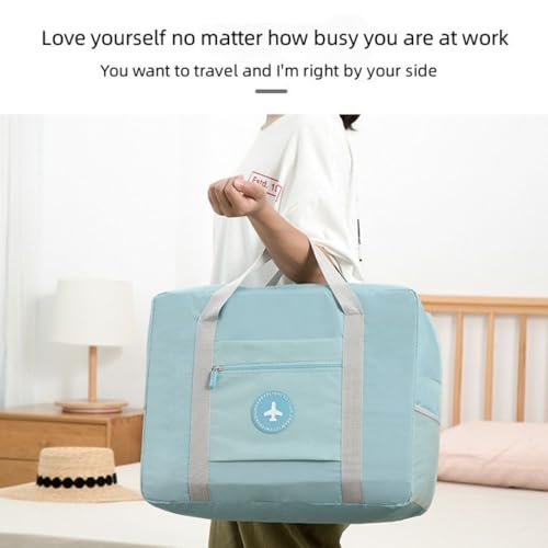 Image of CAVALO - Be Unique Travel Bags for Luggage Spacious with Pockets Foldable Weekender Zipper Duffle Bag, Stylish Handbag Carry on Trolley Bag Waterproof (44 x 18 x 35 cm) (Sky Blue)