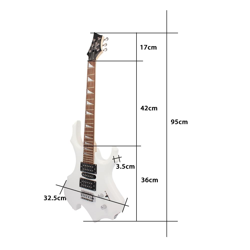 Chitarra Elettrica Chitarra Elettrica in Palissandro 24 Tiri Chitarra Elettrica per Principianti Chitarra Elettrica Professionale Kit Chitarra, Basso (nero)