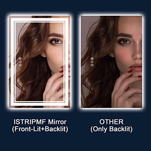 96 x 36 Inch LED Bathroom Mirror with Lights, Backlit and Front Lighted Bathroom Mirrors for Wall, Anti-Fog Dimmable Memory Shatterproof LED Vanity Mirror for Bahtorom