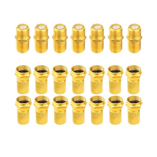 Pevlkawr Fiche F Coaxial Raccord F Coudé, Adaptateur Câble Satellite, Adaptateur Cable Coaxial, Cable Antenne TV Raccord Prise, 7 Têtes De Câble F81 Et 14...