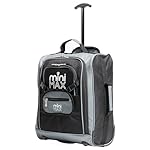 MiniMax Travel Suitcase with Wheels with Front Pocket for Toys/Dolls/Teddy Bears, Black, Bagage Cabine, MINIMAX