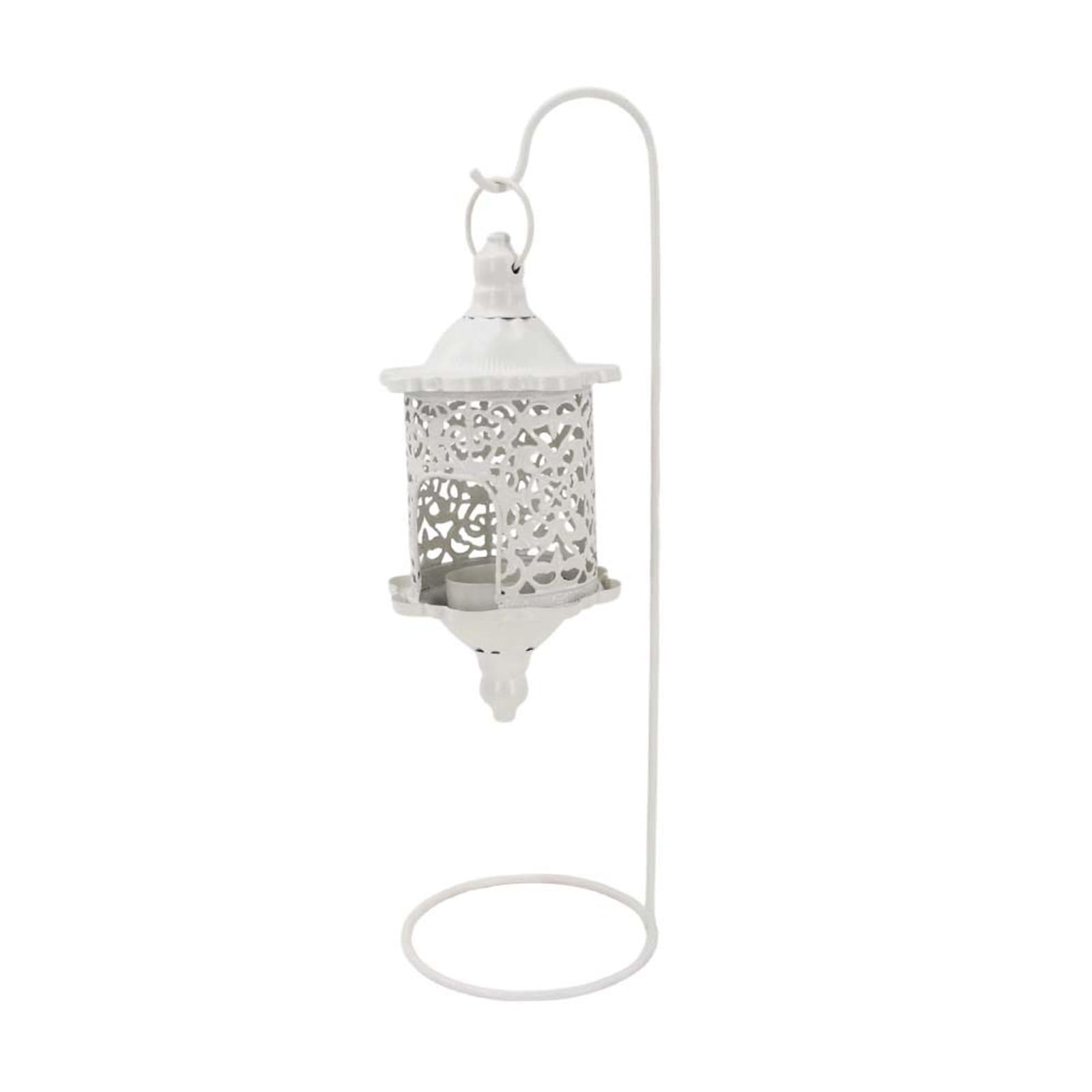 Baroques Styles Iron Hanging Stand Tealight Holders with Intricate Cutout Pattern for Romantics Home Decors Hollowout Birdcage Metal Holder