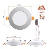 DA LIGHT Reflektor wpuszczany LED 230 V płaski zestaw 9 W 6 sztuk, promienne reflektory LED do zabudowy, reflektor LED do łazienki 3000/4000/6000K, reflektor sufitowy IP54 do łazienki salonu kuchni
