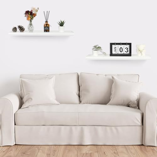 Floating-Shelves-for-Wall-Decor-Set-of-2-24-Inch-White-Nursery-Book-Shelves-Bathroom-Shelves-Over-Toilet-Wall-Shelf-for-Books-Plants-Toys-Photo-Frames-Picture-Ledge-Shelf Floating Shelves for Wall Decor Set of 2 24 Inch White Nursery Book Shelves Bathroom Shelves Over Toilet Wall Shelf for Books Plants Toys Photo Frames Picture Ledge Shelf