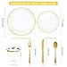 WELLIFE 350-Piece Gold Disposable Plates and Cutlery Set - Premium 10.25
