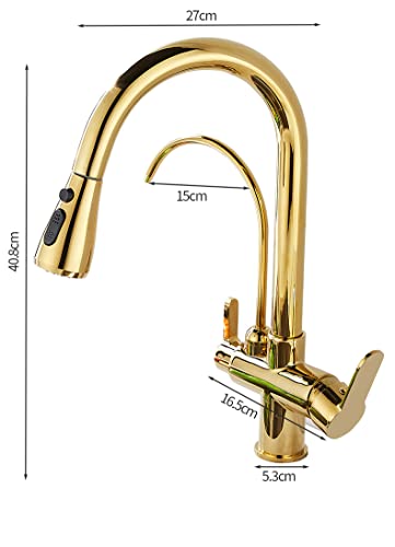 Robinet de cuisine tactile doré pour éliminer les impuretés de l'eau 3 modes - 6