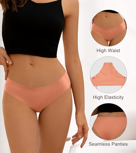 Image of DEANGELMON Seamless Underwear for Women No Show Bikini Panties Comfortable Stretch Invisible Ladies Hipster Briefs