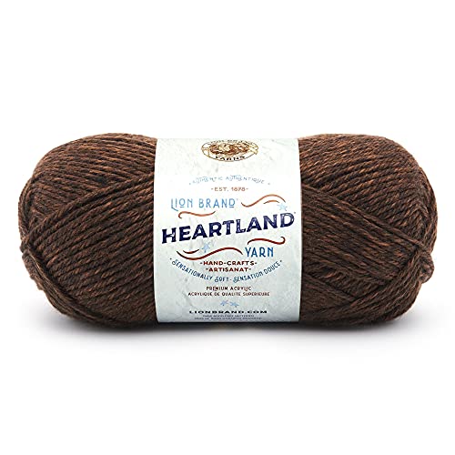 Image of Lion Brand Yarn Heartland Yarn, Worsted-Weight Yarn for Knitting, Crocheting, and Crafting, 1 Pack, Sequoia