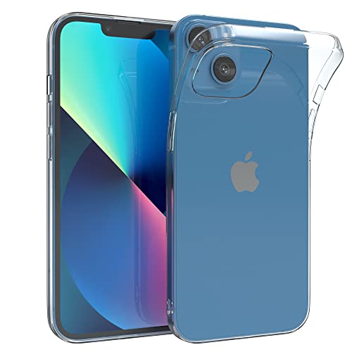 EAZY CASE Coque compatible avec iPhone 13 Coque de protection en silicone ultra fine fine coque de téléphone portable coque de téléphone portable coque arrière transparente coque de protection arrière Cover