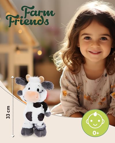 NICI Kuscheltier Kuh Cowluna 33cm - weiß - Weiches Plüschtier – niedliches Stofftier zum Kuscheln & Spielen – tolle Geschenkidee für Kinder & Erwachsene - 62254