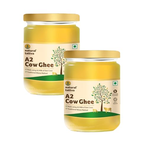 Natural Tattva A2 Cow Ghee, 2 L, Pure & Fresh, Combo Pack of 2 (500ml Each)